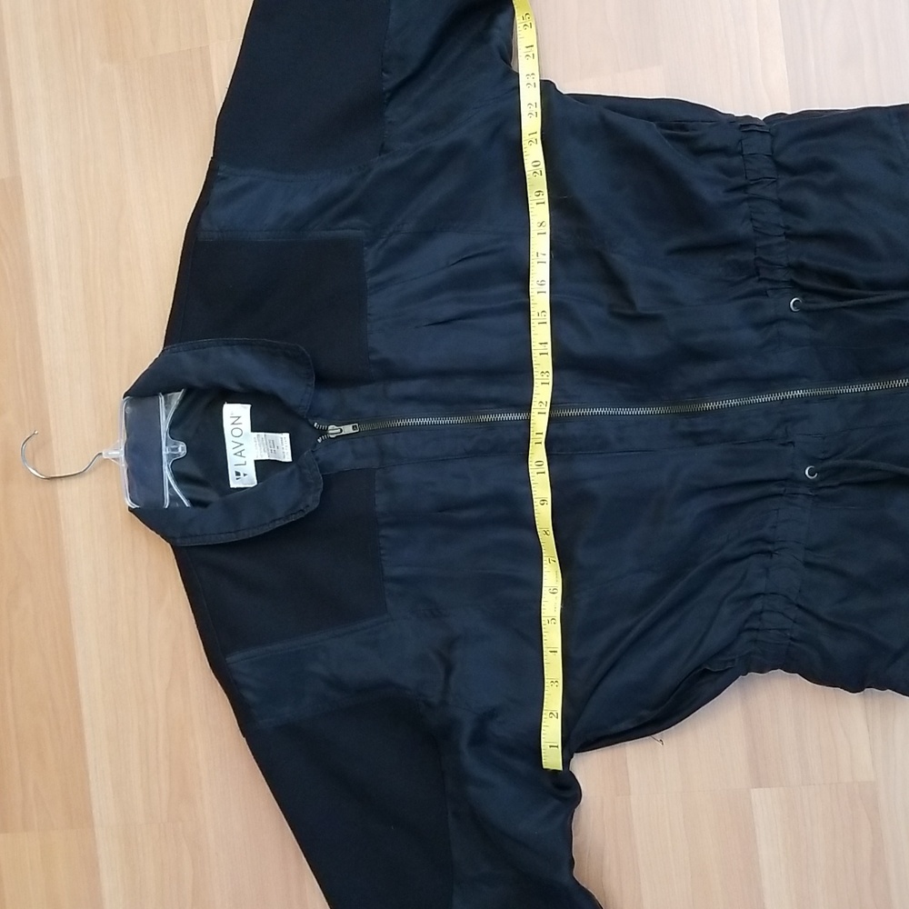 Vintage Lavon Silk Windbreaker Jacket Size M Black - Picture 8 of 12